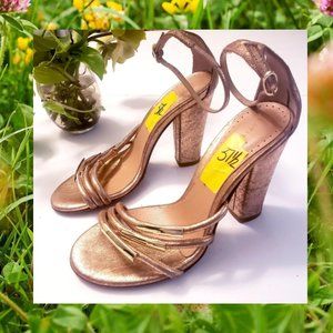 Elegant Gold Strappy Heels